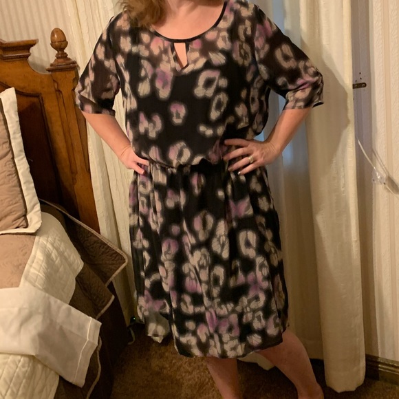 attention Dresses & Skirts - Floral Dress Black and Purple